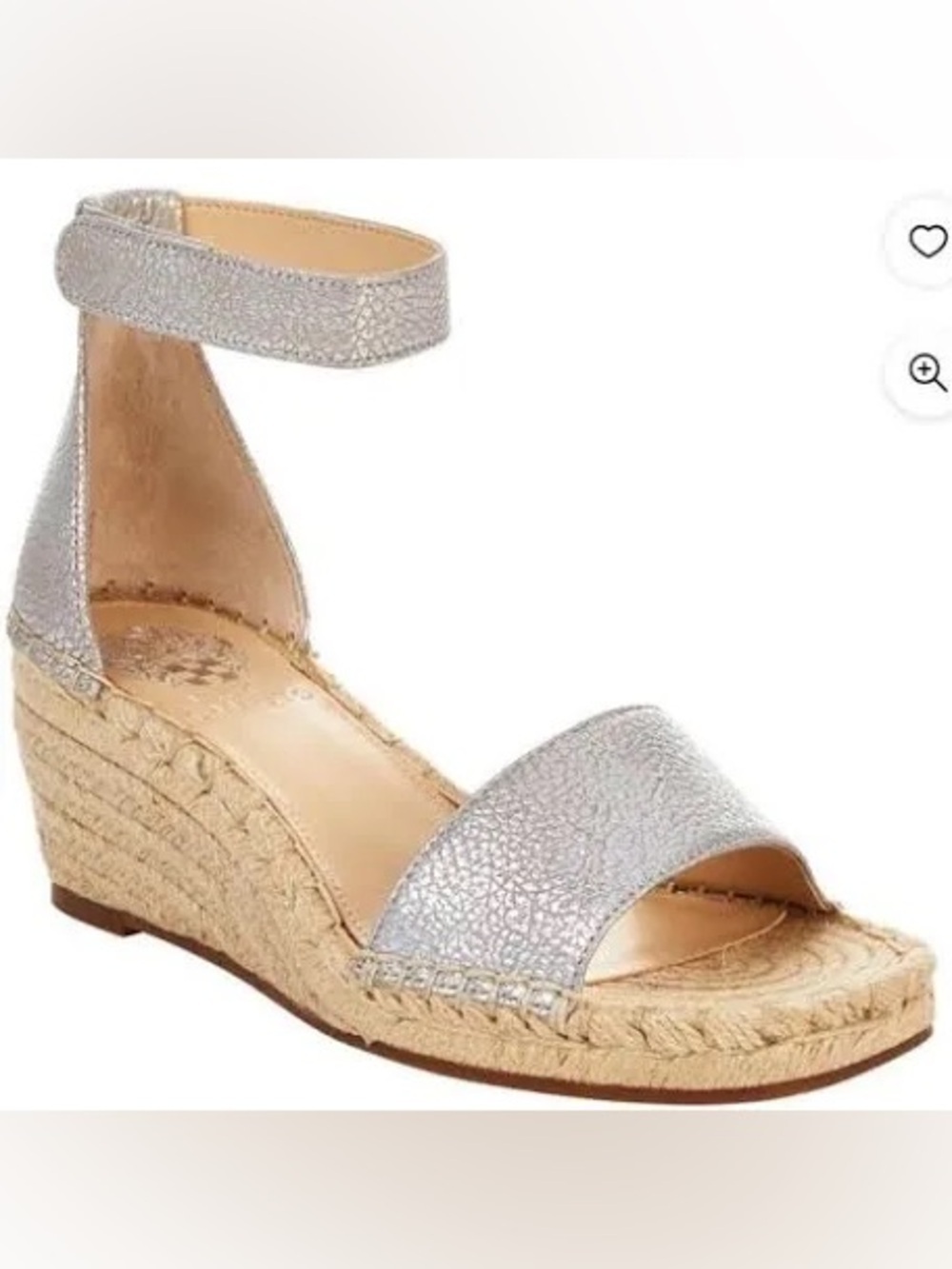New ✨ Vince Camuto Women's Leera espadrille wedge sandals in silver size 10